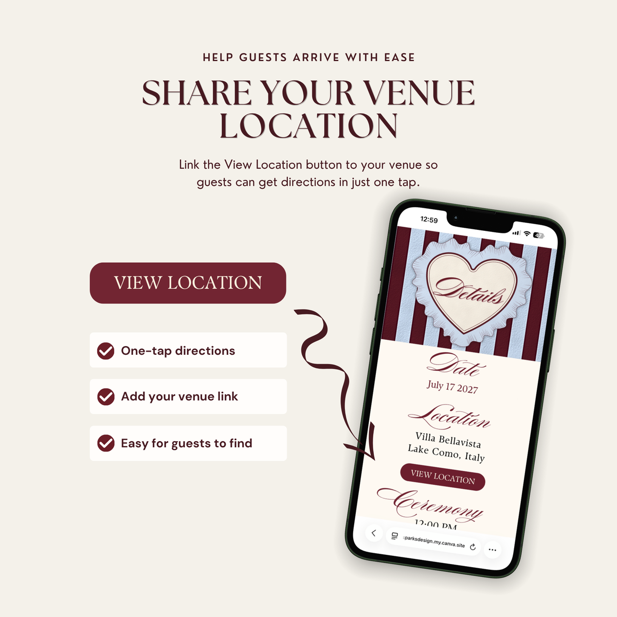 Burgundy & Dusty Blue Wedding Website Template with RSVP & Countdown