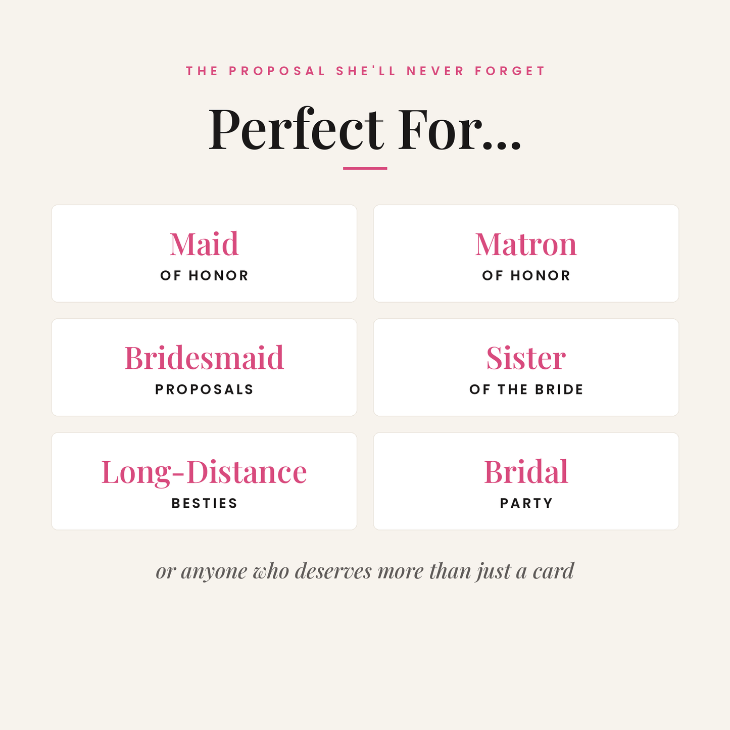 Occasions the Maid of Honor proposal magazine template suits