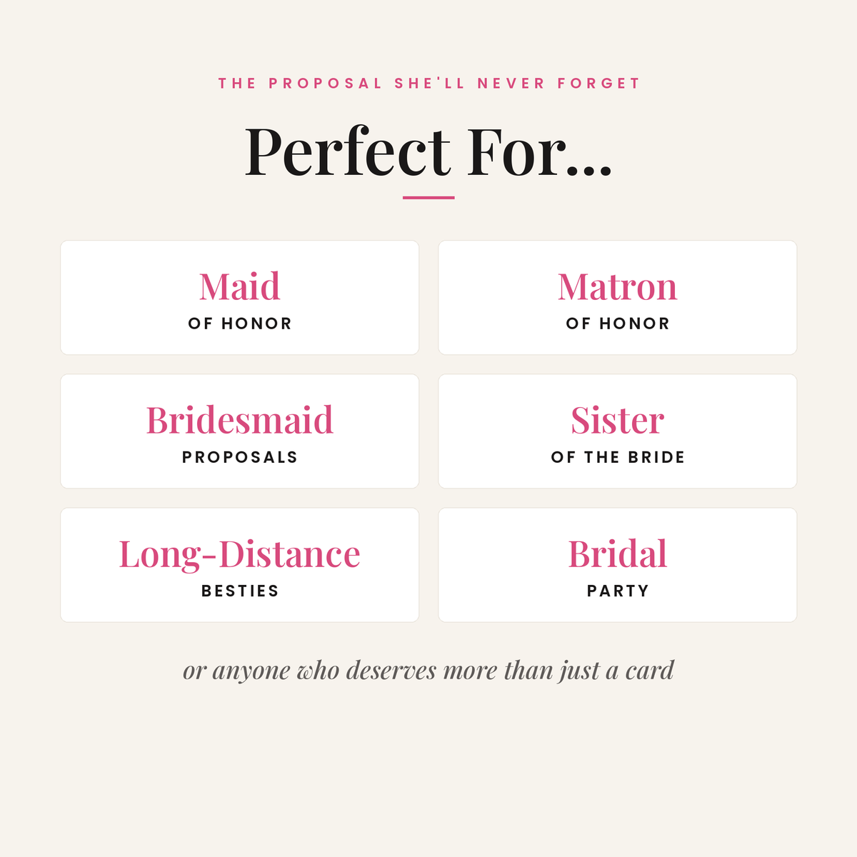 Occasions the Maid of Honor proposal magazine template suits