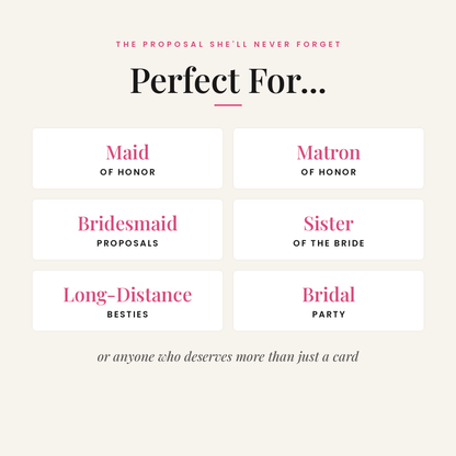 Occasions the Maid of Honor proposal magazine template suits