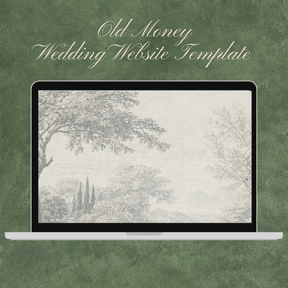 Old Money Wedding Website Template - Editable Canva Website with RSVP