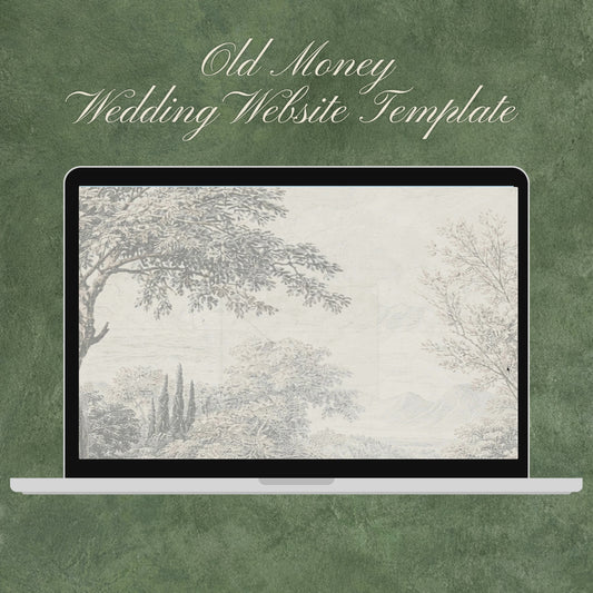 Old Money Wedding Website Template - Editable Canva Website with RSVP