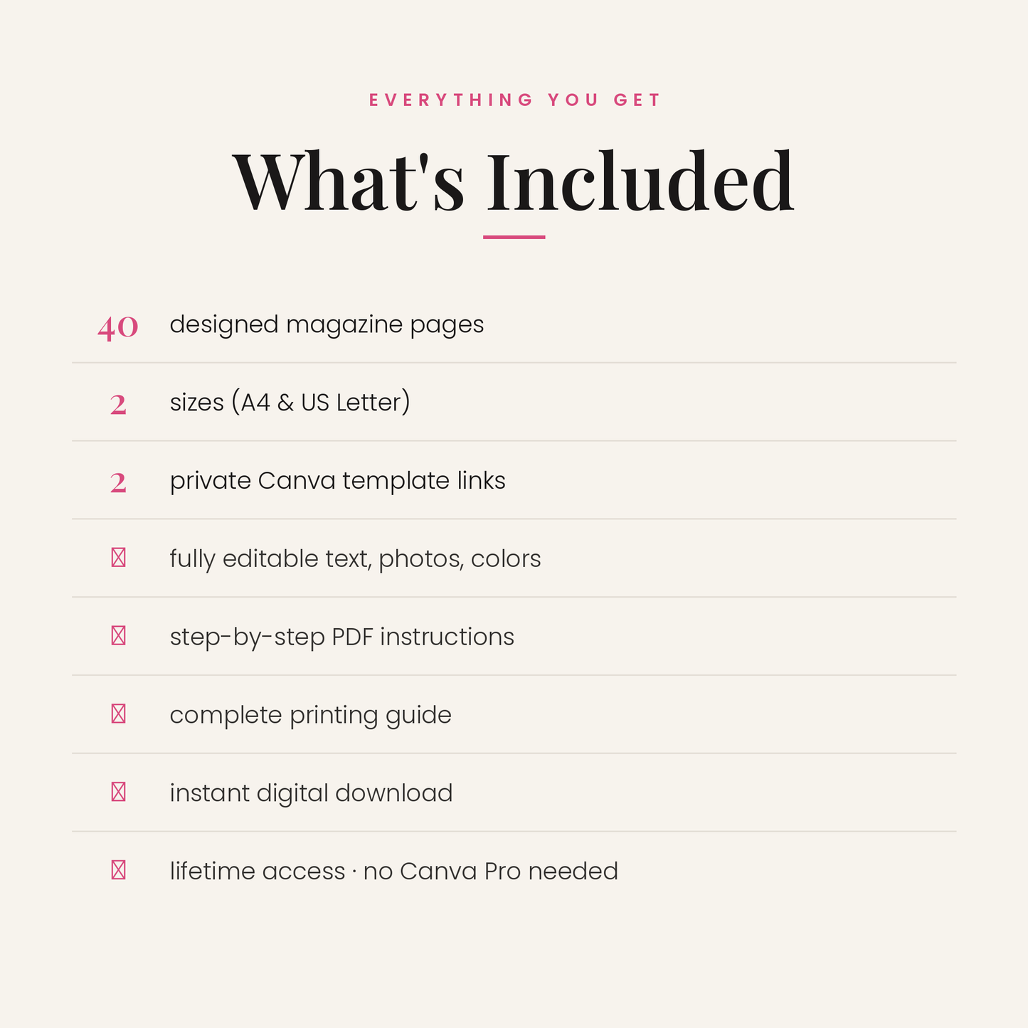 What is included with the Maid of Honor proposal magazine template